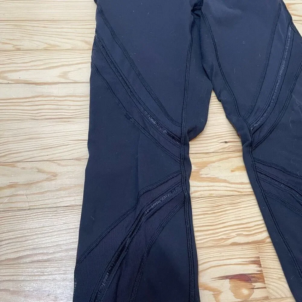 Lululemon Women's High Times (Metta) Full-On Luxtreme Mesh‎ Panel Leggings 6 Six